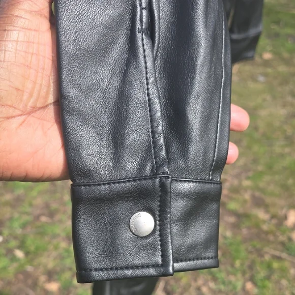 Blank NYC Black Faux Leather Jacket with Zipper - Picture 7 of 8